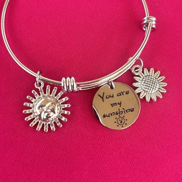 You are my sunshine stainless steel bracelet with charms - Picture 2 of 4